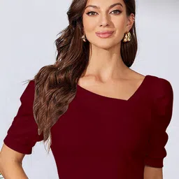 Dream Beauty Fashion V-Neck Puff Sleeves Top-picture-37