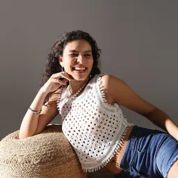 SHOWOFF Women Self Design Crochet Crop Top-20