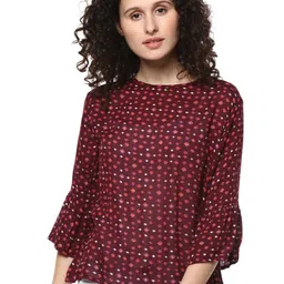 Mayra Geometric Printed A-Line Top-image-57
