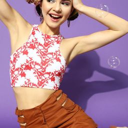 STREET 9 Women Elegant Coral Floral Top-image-67