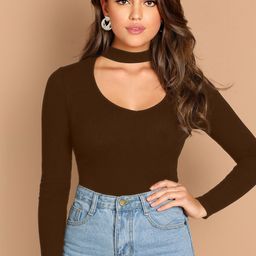 AAHWAN Choker Neck Cotton Fitted Top-image-16