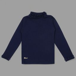 Actuel High Neck Long Sleeves Cotton Top-image-62
