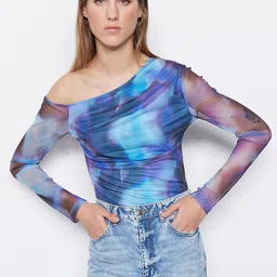 Trendyol Abstract Printed Boat Neck Top-image-26