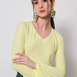 CHARMGAL Yellow Solid Crop Top-image-37