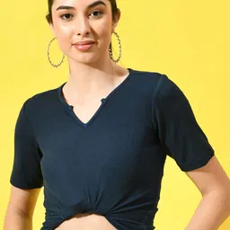 CHARMGAL Ribbed Short Sleeve Fitted Top-image-39