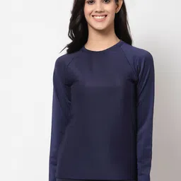 CUKOO Women Navy Blue Solid Swim Top-image-20