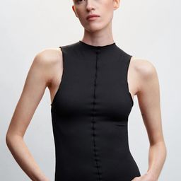 MANGO Solid Seam Detail Top-image-73