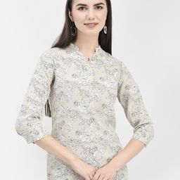 Crimsoune Club Floral Print Mandarin Collar Top-picture-20