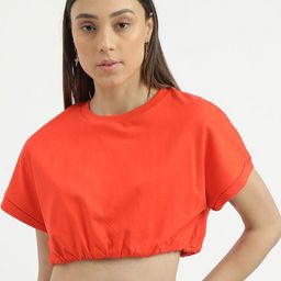 United Colors of Benetton Extended Sleeves Pure Cotton Blouson Crop Top-image-18
