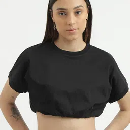 United Colors of Benetton Extended Sleeves Pure Cotton Blouson Crop Top-picture-22