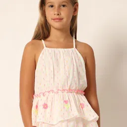 Vero Moda Girls Shoulder Straps Cotton Peplum Top-image-35