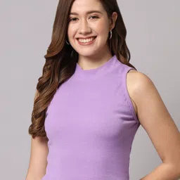 Funday Fashion High Neck Sleeveless Fitted Top-image-66