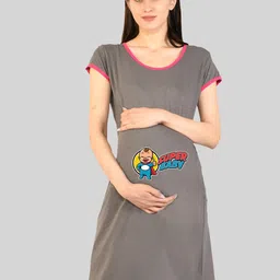 SillyBoom Graphic Printed Maternity T-shirt Dress-picture-4