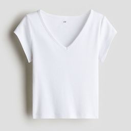H&M Ribbed Cotton Jersey Top-image-97