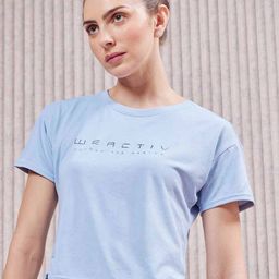 Technosport SS'24 Typography Printed Round Neck Short Sleeves Active Boxy Crop Top-14