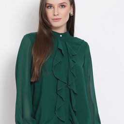 DRAAX Fashions Ruffled High-Neck Regular Top-image-66