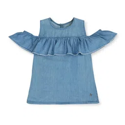 Gini and Jony Round Neck Short Sleeves Cotton Cotton Denim Top-image-58