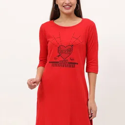 Fleximaa Red Print Longline Top image 1