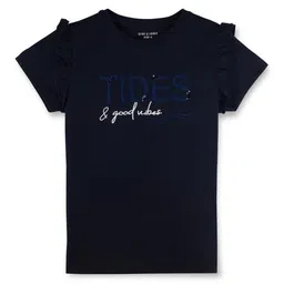 Gini and Jony Girls Typography Printed Cotton T-shirt-picture-3