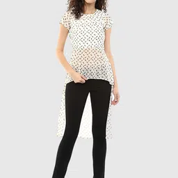 Magnetic Designs Beige & Red Conversational Print High-Low Top-image-90