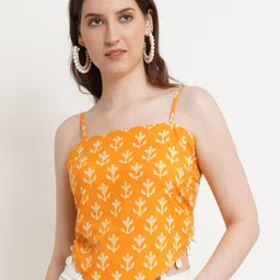 Popwings Yellow Print Cotton Top-image-32
