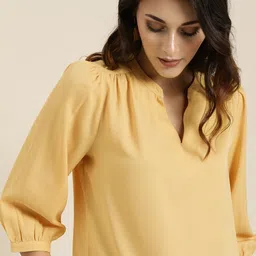all about you Women Yellow Solid Top-32