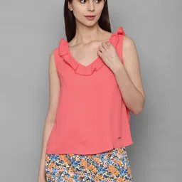 Allen Solly Woman Coral Cowl Neck Top-image-40