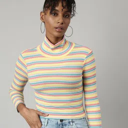 SHOWOFF Striped Crop Top-image-84
