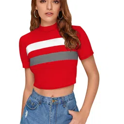 Sitanjali Striped Crop Top-image-70