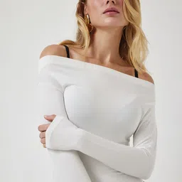 Happiness istanbul Off-Shoulder Long Sleeves Bardot Top-image-63