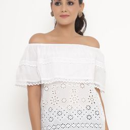SAVI White Off-Shoulder Cotton Top-picture-15