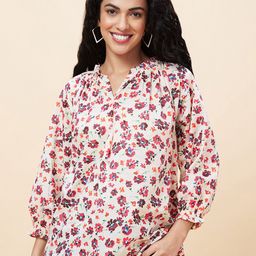 Globus Floral Printed Cotton Regular Top-image-12