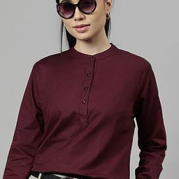 Hancock Band Collar Pure Cotton Regular Shirt Style Top-picture-40