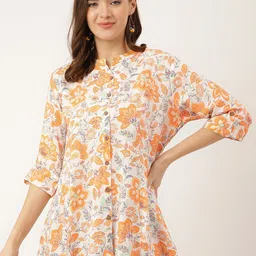 Divena Floral Printed Mandarin Collar Top-image-42