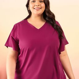 Sztori Plus Size V-Neck Top-1