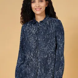 Annabelle by Pantaloons Abstract Printed Shirt Collar Long Sleeves Shirt Style Top-image-64