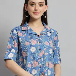 HANDICRAFT PALACE Floral Printed Cotton Shirt Style Top-image-28