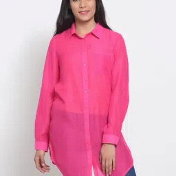 NoBarr Pink Shirt Style Top-image-97