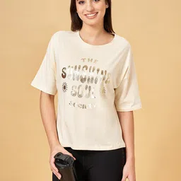 Ajile by Pantaloons Print Extended Sleeves Cotton Top-image-48