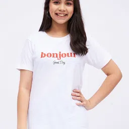 luyk Girls Typography Printed Pure Cotton T-Shirt-picture-45