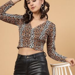 Rigo Printed Cotton Wrap Crop Top-picture-15