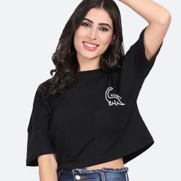 Mad Over Print Round Neck Cotton Crop Top-picture-45