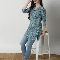 JANAKDULARI CREATION Floral Print Cotton Top-image-5