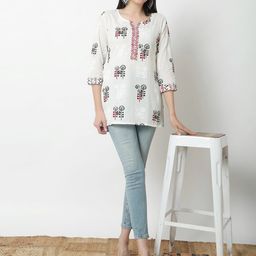 JANAKDULARI CREATION Floral Print Cotton Top-image-46