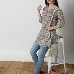 JANAKDULARI CREATION Floral Print Cotton Top-image-47