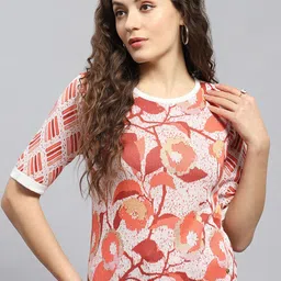 Monte Carlo Floral Printed Round Neck Cotton Top-picture-9