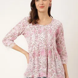 Divena Floral Printed Cotton Top-image-92