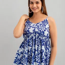 TRENDSWILL Floral Printed Shoulder Straps Empire Top-picture-50