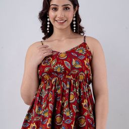 TRENDSWILL Floral Printed Shoulder Straps Empire Top-image-80