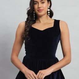 VAARARO Sweetheart Neck Sleeveless Velvet Peplum Top-image-49